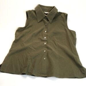 Talbots | Olive Green Collared Sleeveless